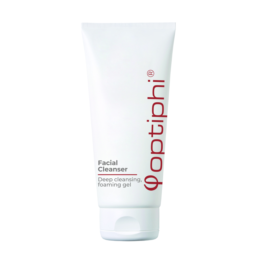 Optiphi Facial Cleanser multi-functional facial cleanser with salicylic acid, lipohydroxy acid and niacinamide to cleanse, exfoliate, remove makeup and support clearer-looking skin